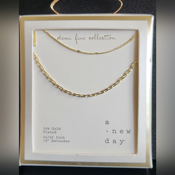 A New Day 14k Gold Plated Necklace Classic Chain Design - Picture 3 of 3